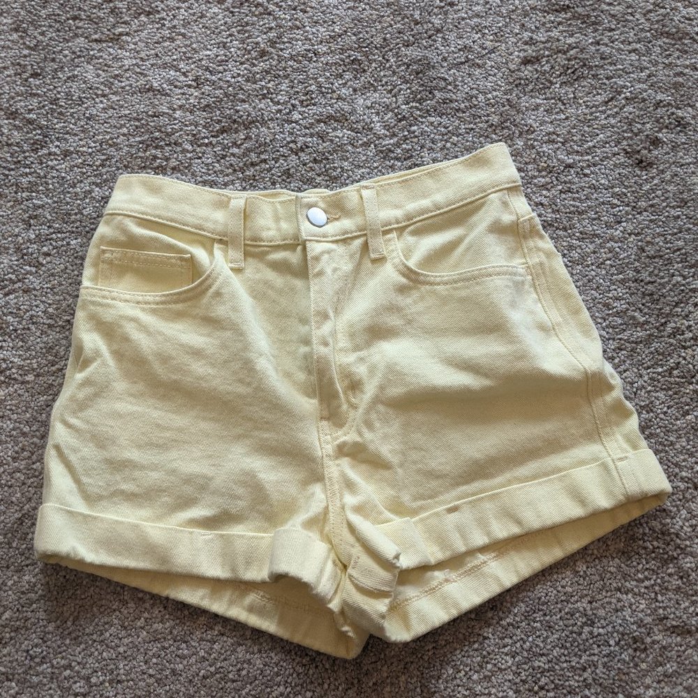 American Apparel Lemon High Rise Demin Short Short